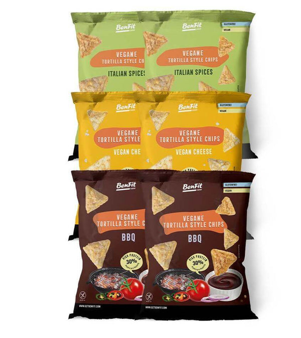 BenFit High Protein Tortilla Chips Mixpaket (glutenfrei & vegan) - kalorienreduziert, fettreduziert || GETBENFIT