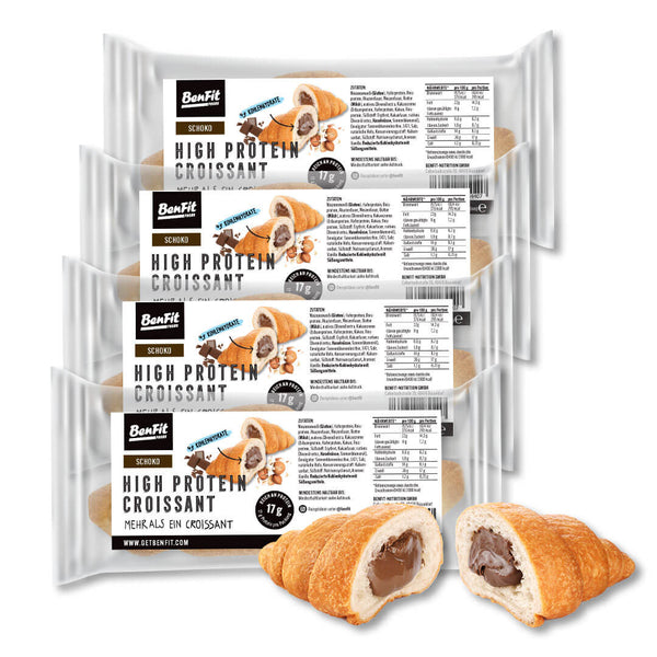 4 Packungen BenFit High Protein low carb Croissant (natur)  – zucker-/kalorienarm & fettreduziert